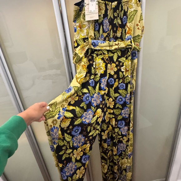 FARM Rio Floral Jumpsuit in Black and Gold - Picture 3 of 7